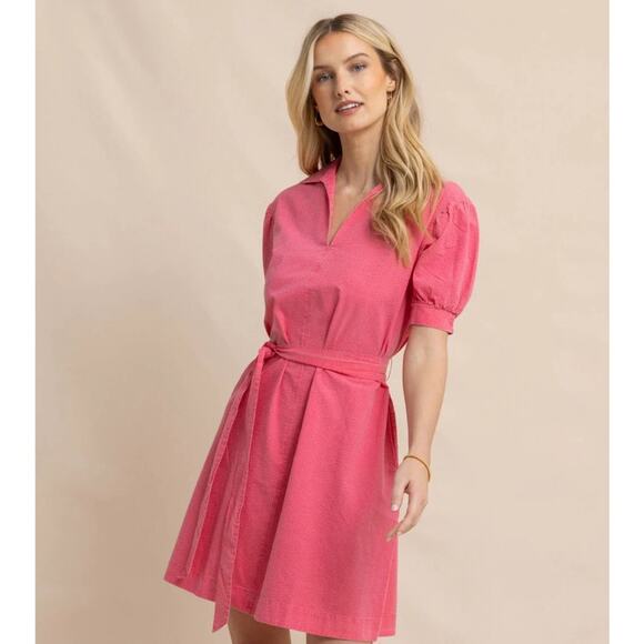NWT Southern Tide Calan Washed A-Line Seersucker Dress - Camelia Rose Pink Sz S - Picture 2 of 9